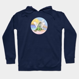 A Beloeved Pet Iguana Floats in Heavens Clouds Hoodie